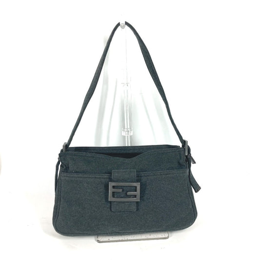 FENDI Shoulder Bag Jersey gray Mamma Bucket logo