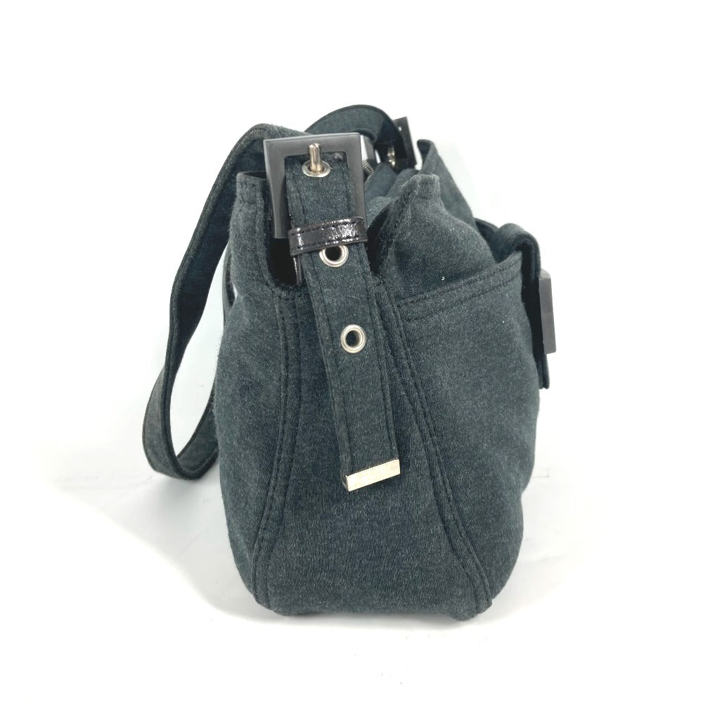 FENDI Shoulder Bag Jersey gray Mamma Bucket logo