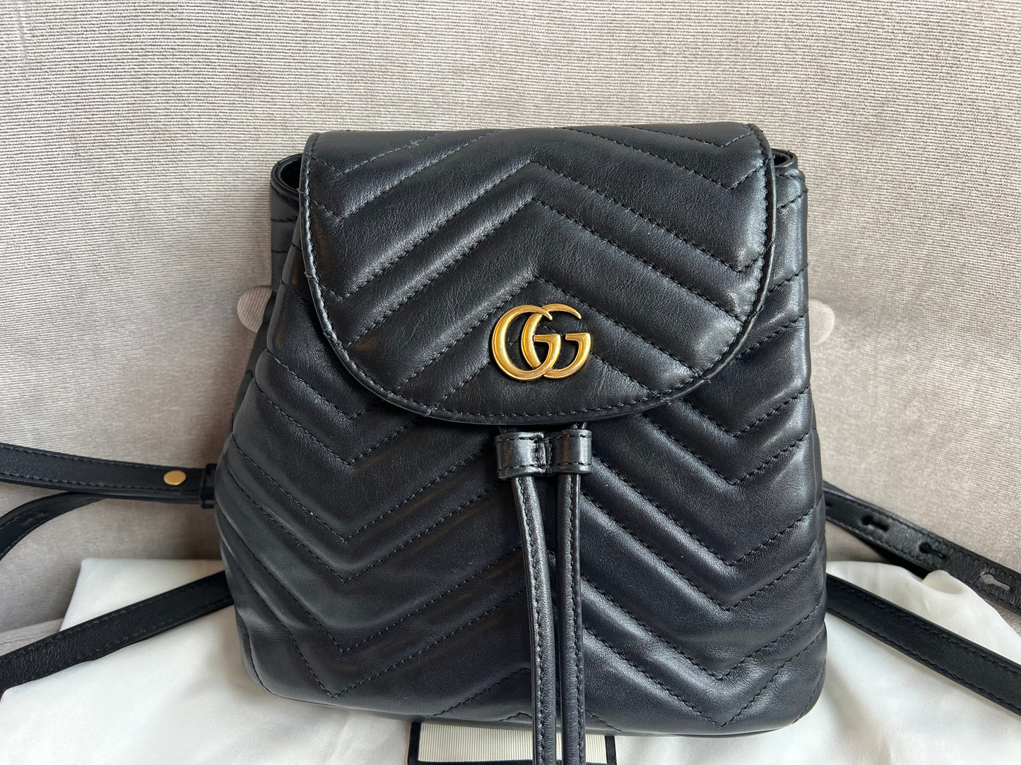 Gucci GG Black Mini Marmont Backpack