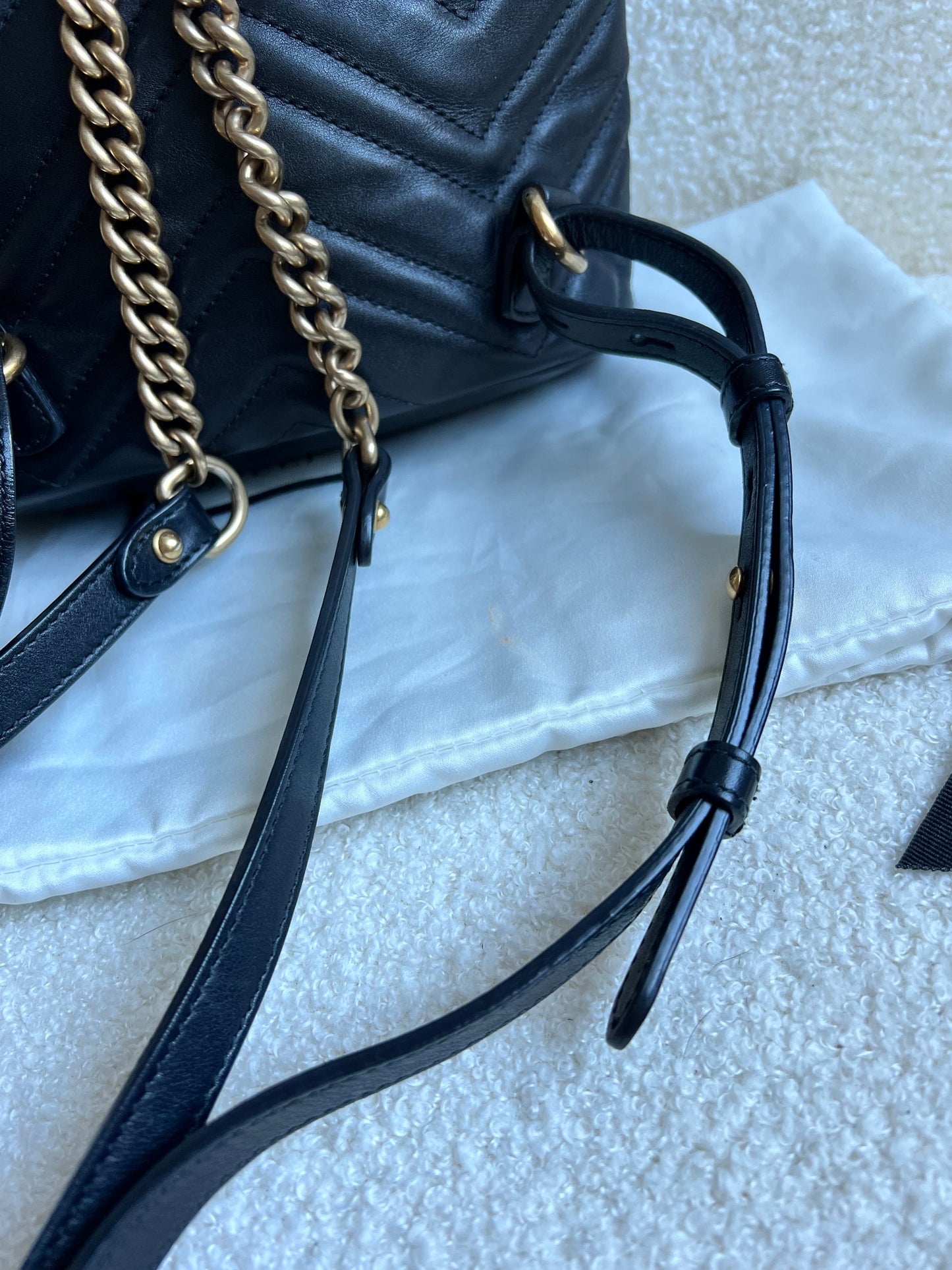 Gucci GG Black Mini Marmont Backpack