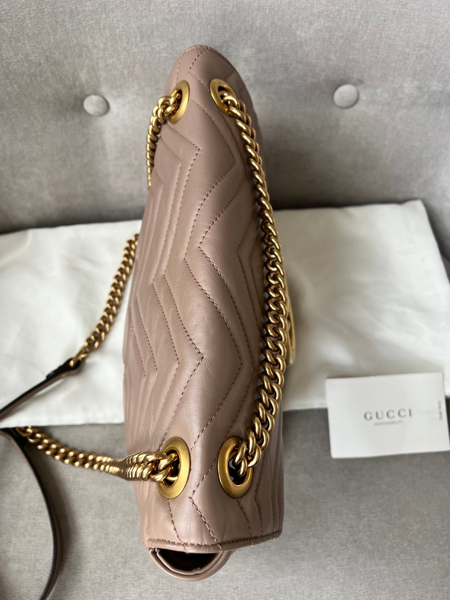 Gucci GG Dusty Pink Marmont Medium Shoulder Bag