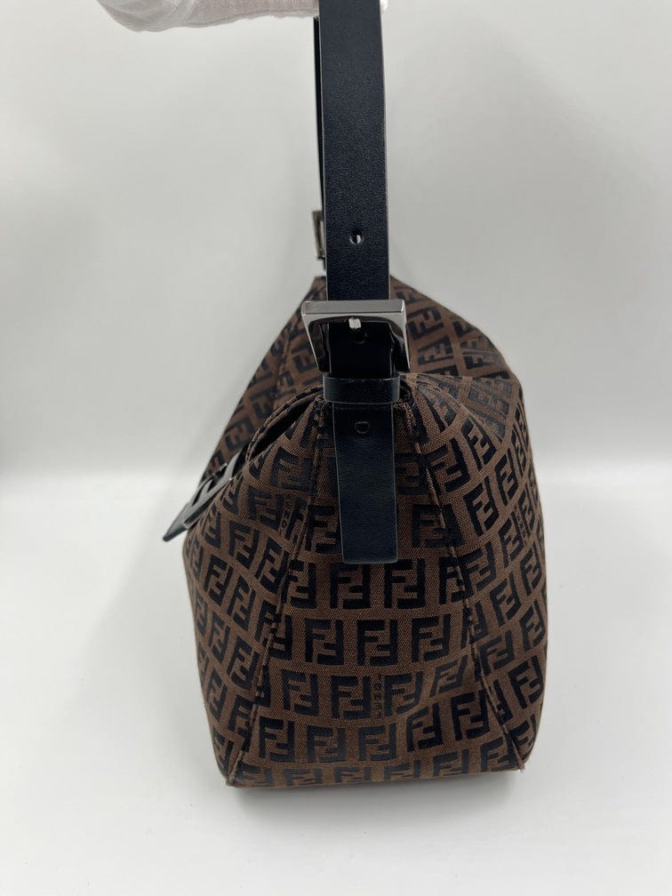 Vintage Fendi Mini Mamma Baguette in Brown Zucchino Canvas