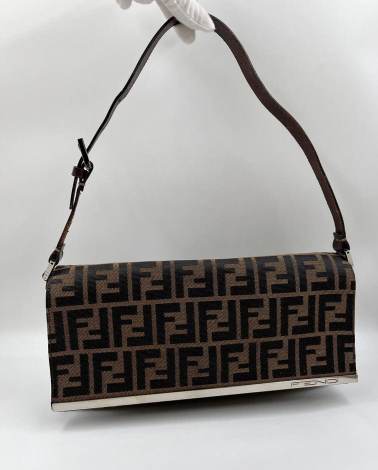 Vintage Fendi Shoulder Bag in Zucca Monogram Canvas