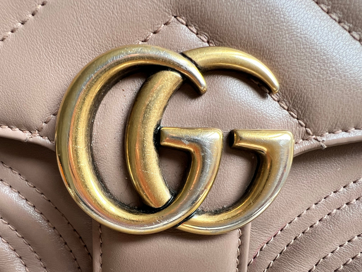 Gucci GG Dusty Pink Marmont Mini Top Handle Bag