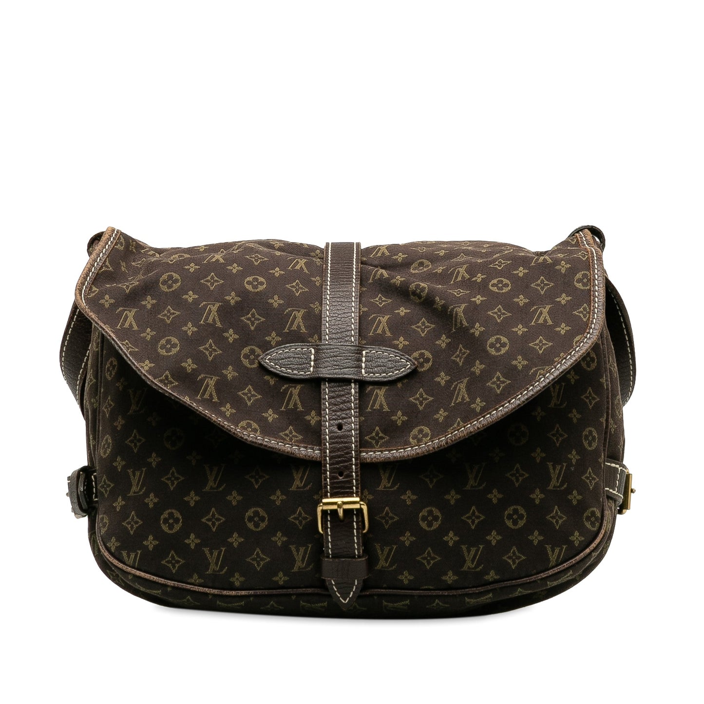 Brown Louis Vuitton Monogram Mini Lin Saumur 30 Crossbody Bag