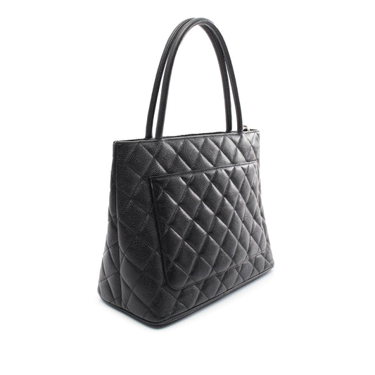 Black Chanel Caviar Medallion Tote