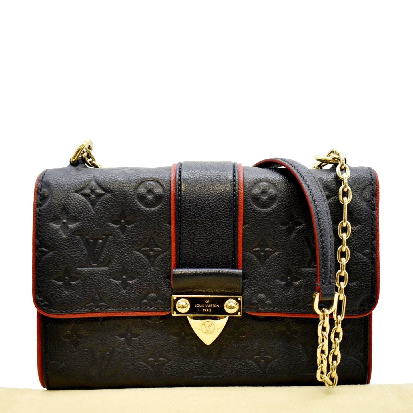 LOUIS VUITTON Saint Sulpice PM Empreinte Leather Crossbody Bag Noir