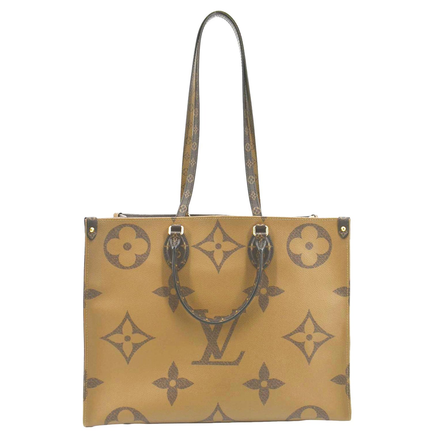 LOUIS VUITTON Onthego GM Giant Monogram Canvas Tote Shoulder Bag Brown