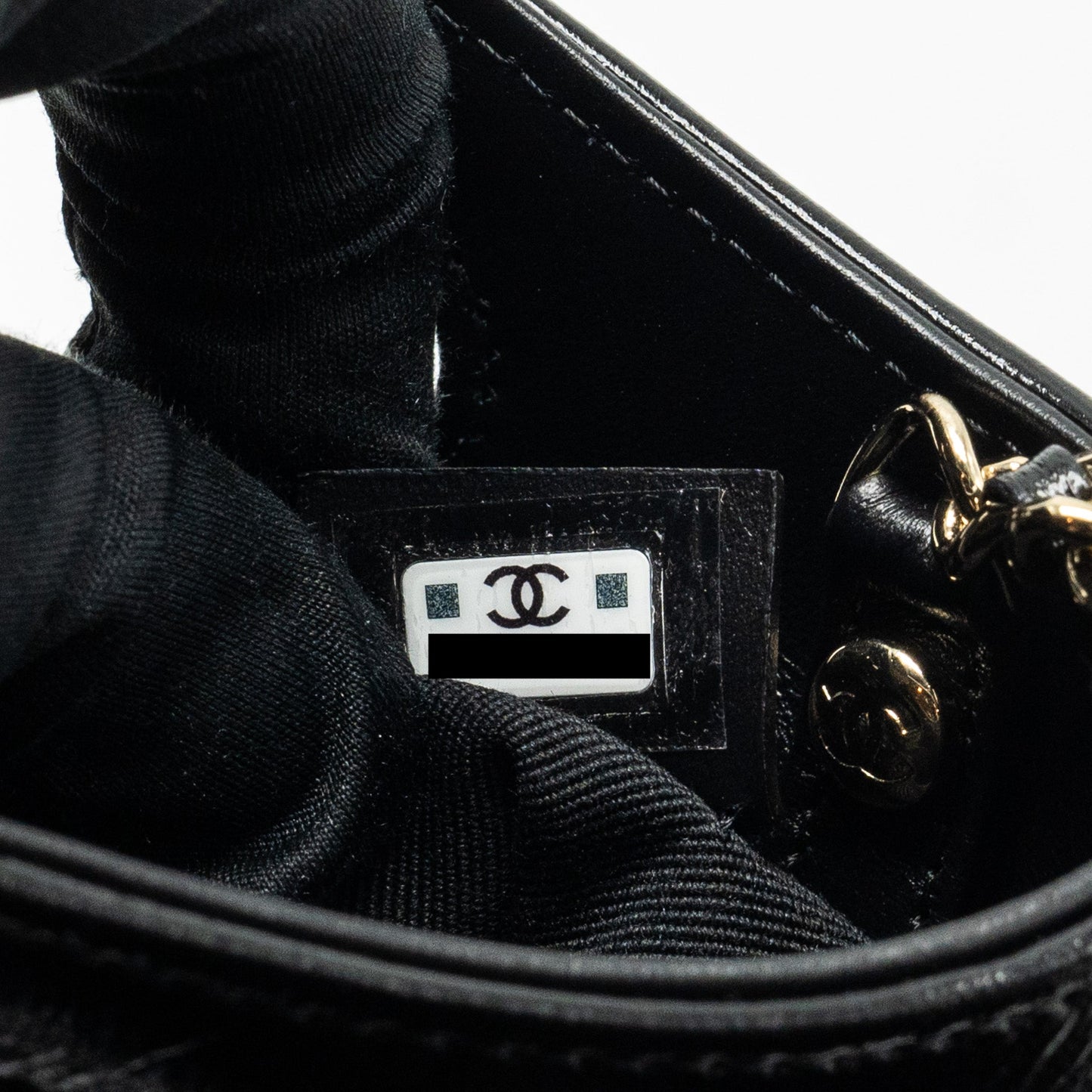 Chanel mini 31 Clutch with Chain Shiny Calfskin Black LGHW (Microchip)