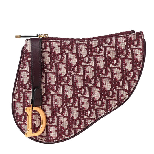 Dior Oblique Saddle Pouch Clutch- Bordeaux