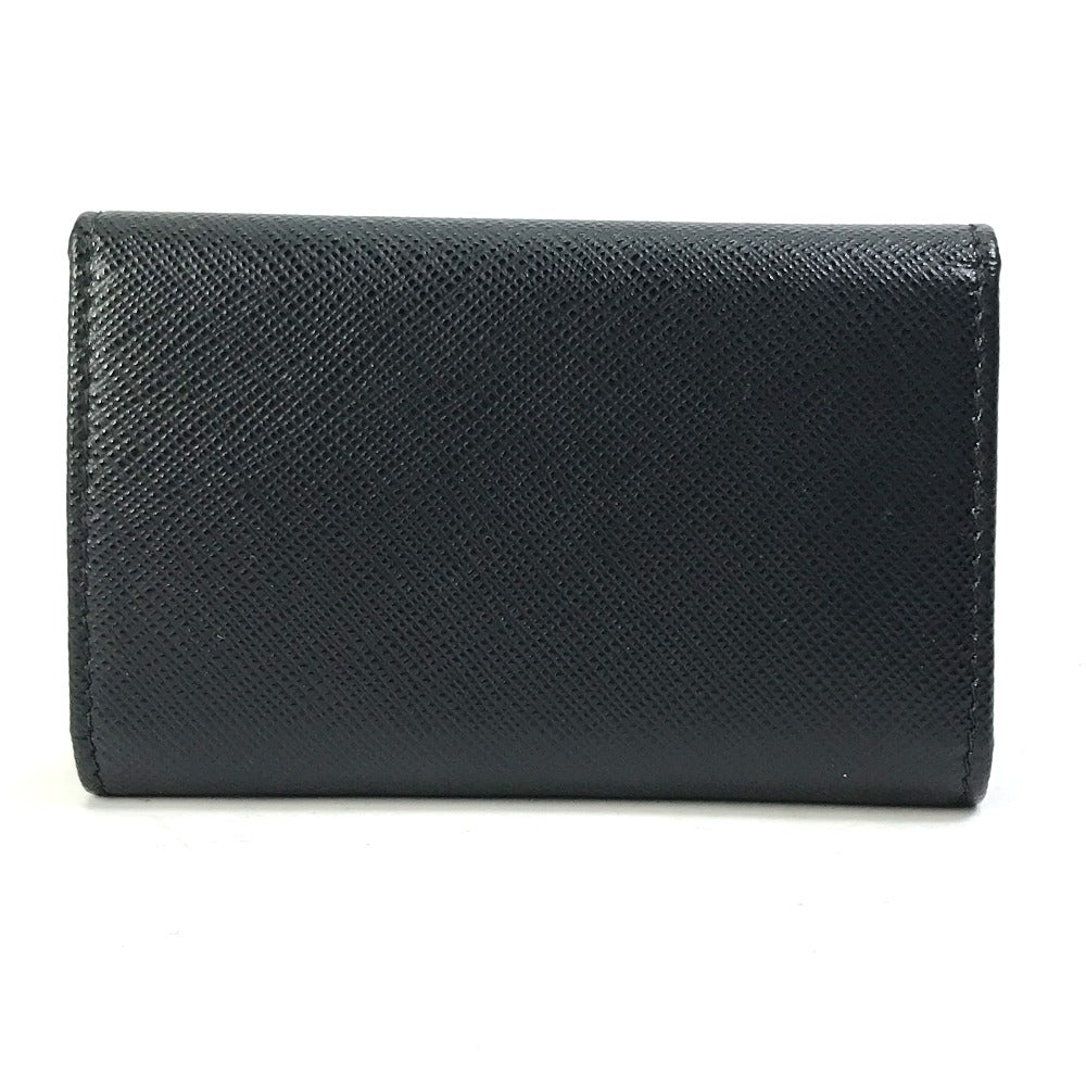 PRADA Key case Key holder  1PG004 saffiano leather Black x pink logo multicolor Key ring Women Used