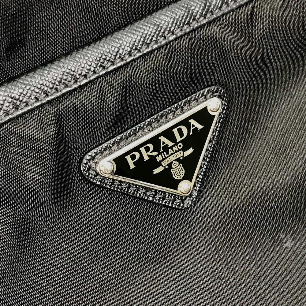 PRADA Shoulder Bag Nylon black Triangle logo flat unisex(Unisex) Used