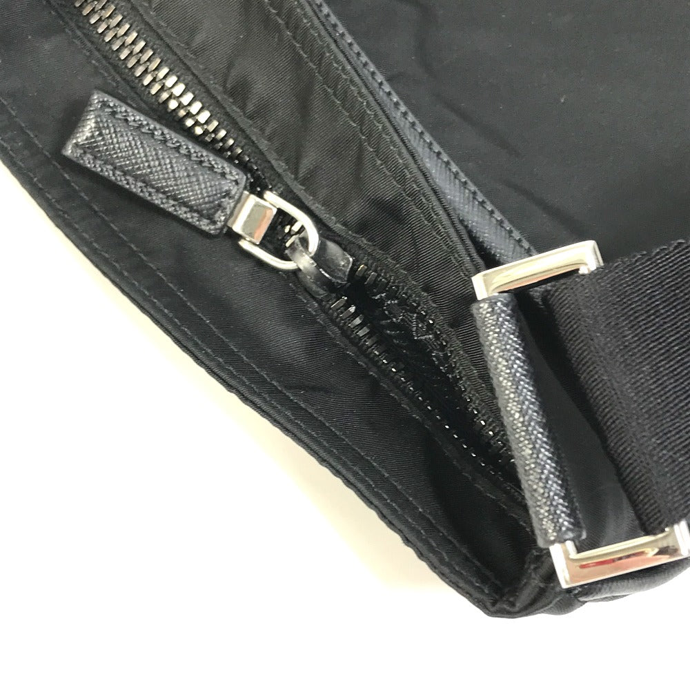 PRADA Shoulder Bag Nylon black Triangle logo flat unisex(Unisex) Used