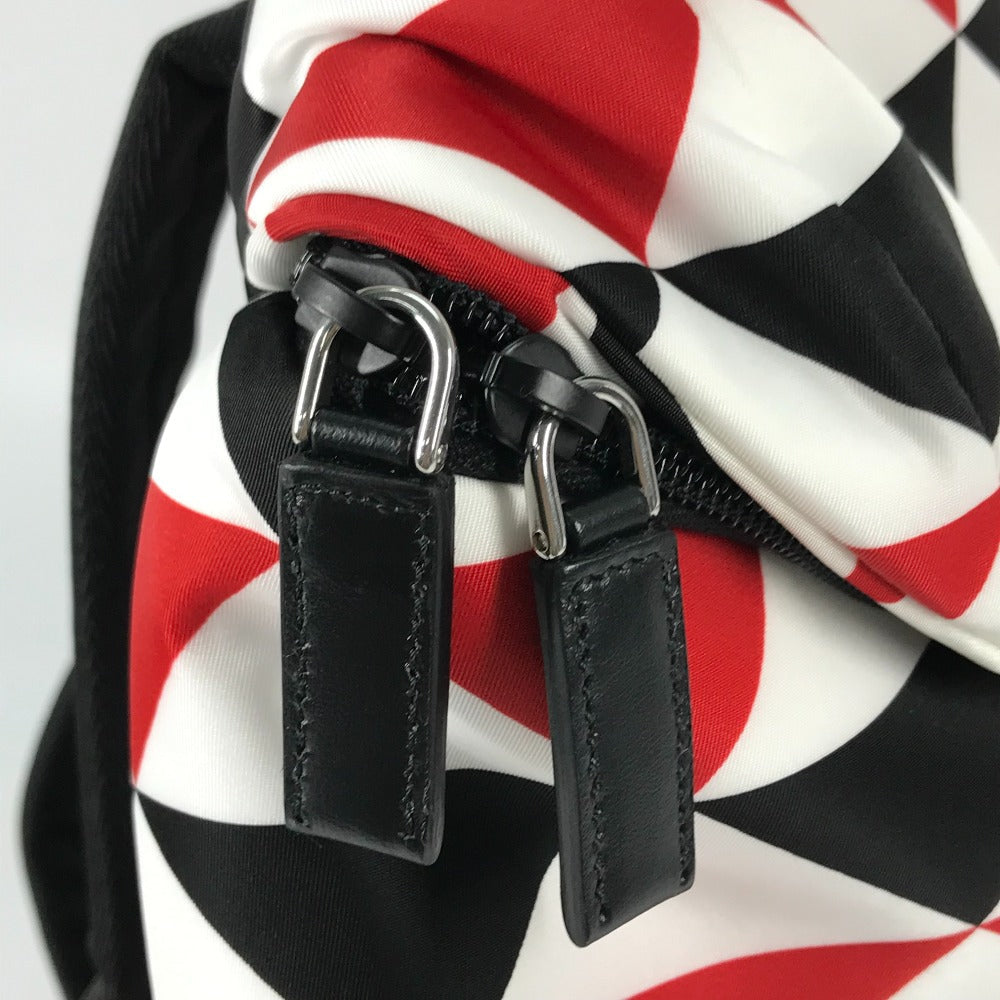 PRADA Backpack Nylon Red Triangle logo plate Signeau print mens Used