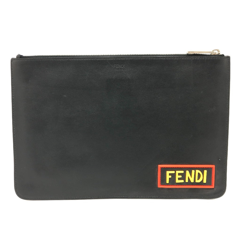 FENDI Clutch bag 7N0078  leather black LOVE mens Used