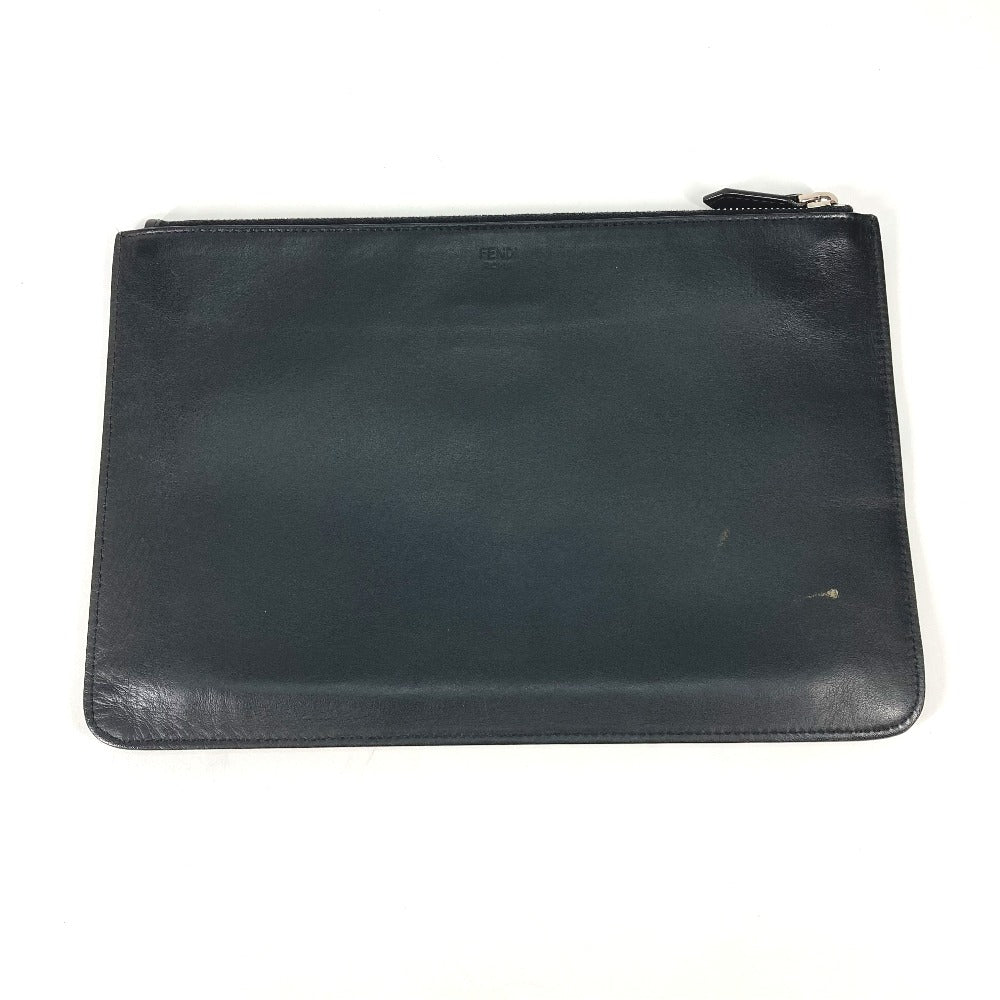FENDI Clutch bag 7N0078 leather black monster Women Used