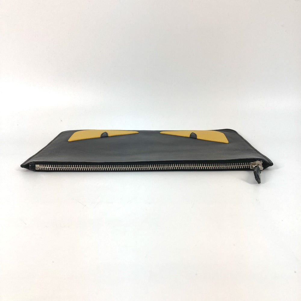 FENDI Clutch bag 7N0078 leather black monster Women Used