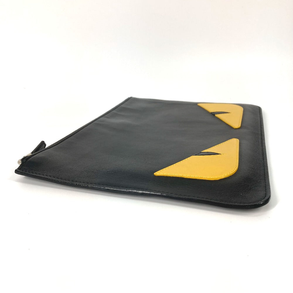 FENDI Clutch bag 7N0078 leather black monster Women Used