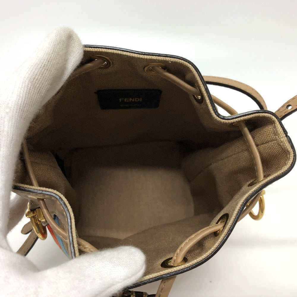 FENDI Shoulder Bag 8BS010 Canvas / leather multicolor Zucca Bucket bag Women Used
