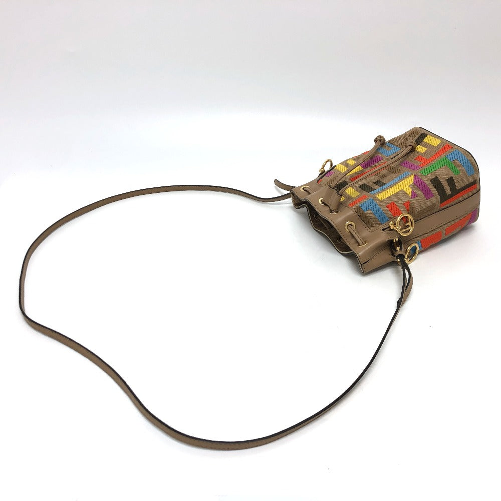 FENDI Shoulder Bag 8BS010 Canvas / leather multicolor Zucca Bucket bag Women Used