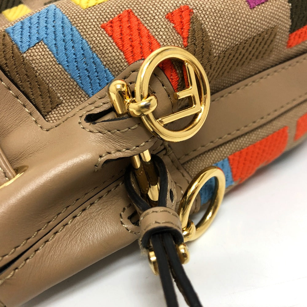 FENDI Shoulder Bag 8BS010 Canvas / leather multicolor Zucca Bucket bag Women Used