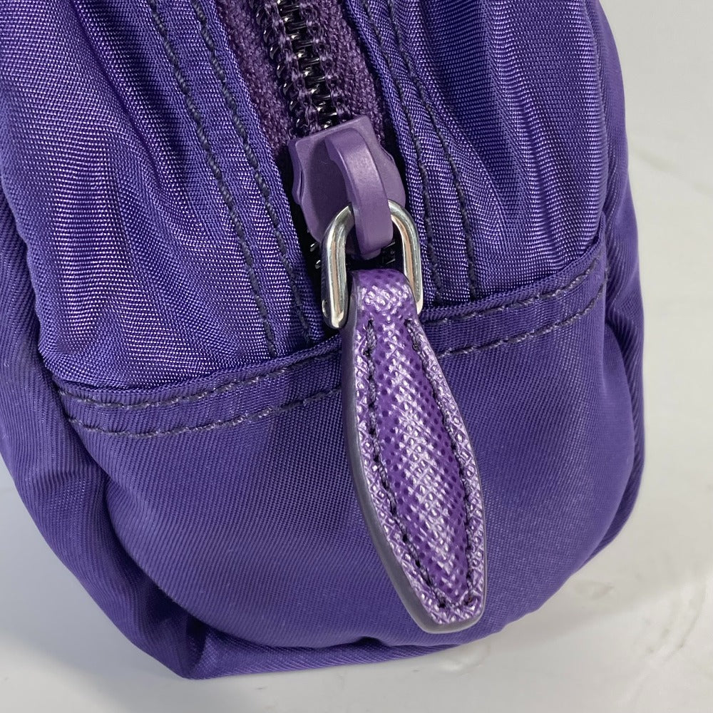 PRADA Pouch 1NA350 Nylon purple Triangle logo Women Used