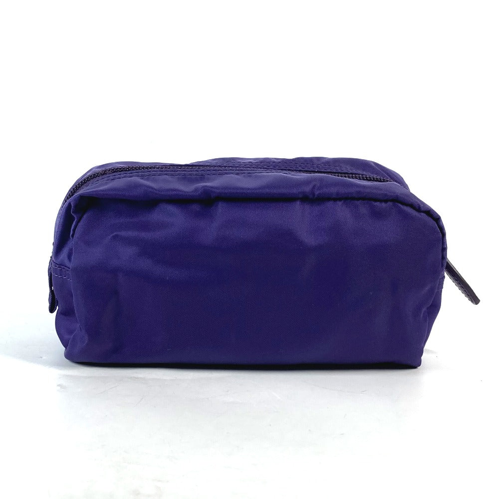 PRADA Pouch 1NA350 Nylon purple Triangle logo Women Used