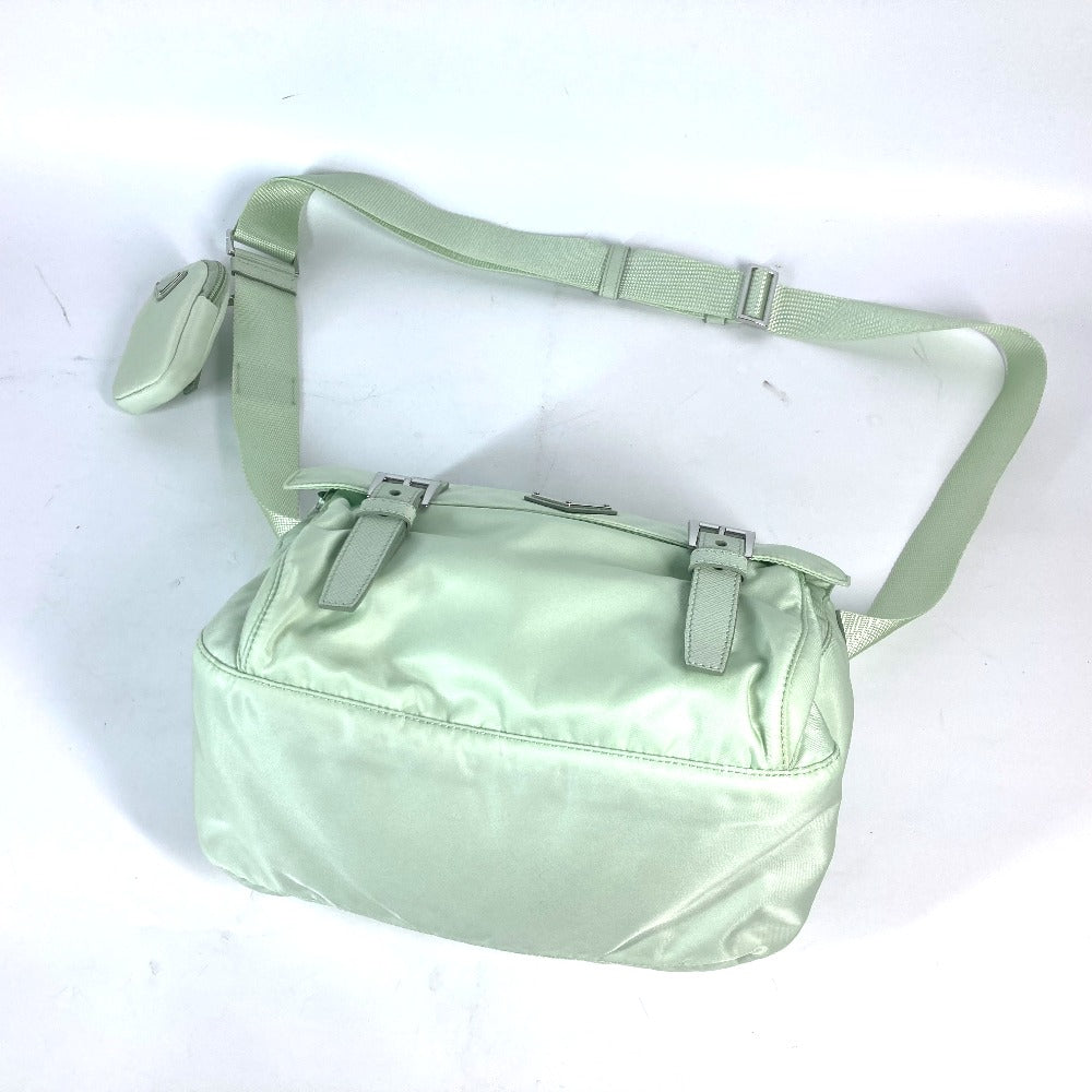 PRADA Shoulder Bag 1BD953 Nylon green Triangle logo plate Re-Nylon Women Used