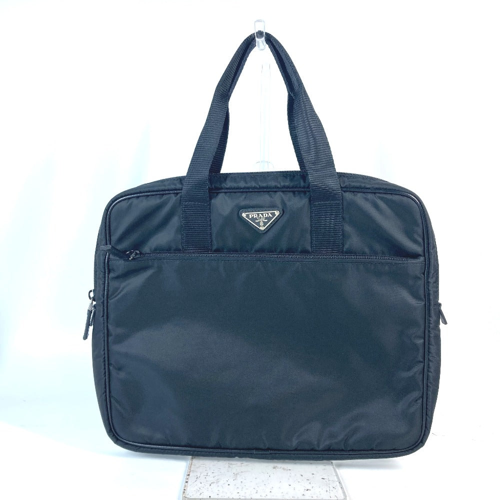 PRADA Business bag VA0609 Nylon black Document bag Briefcase PC bag Computer case Triangle logo plate