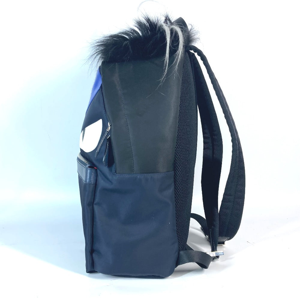 FENDI Backpack 7VZ012 Nylon Navy Bag Monster Bugs