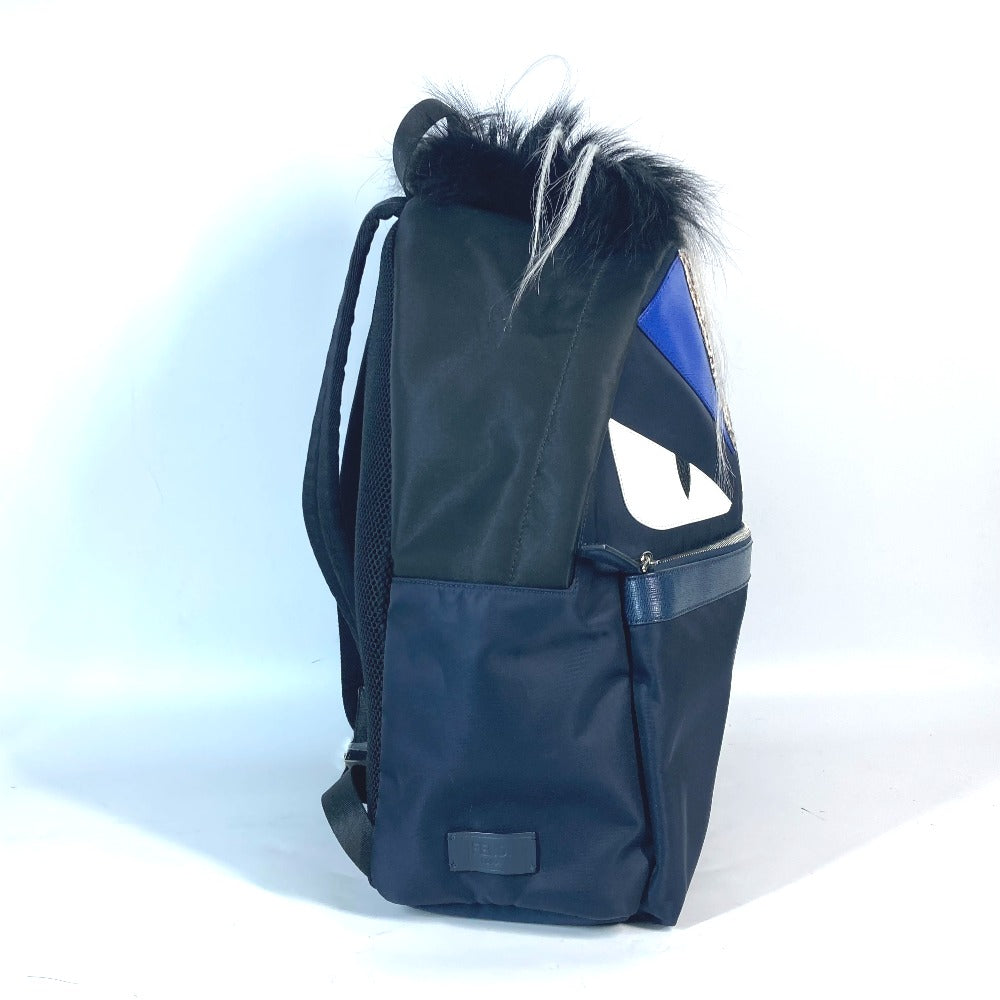 FENDI Backpack 7VZ012 Nylon Navy Bag Monster Bugs