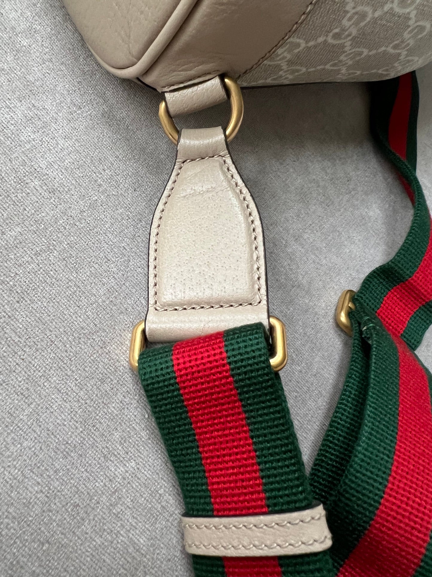 Gucci Beige and White Supreme Canvas Backpack