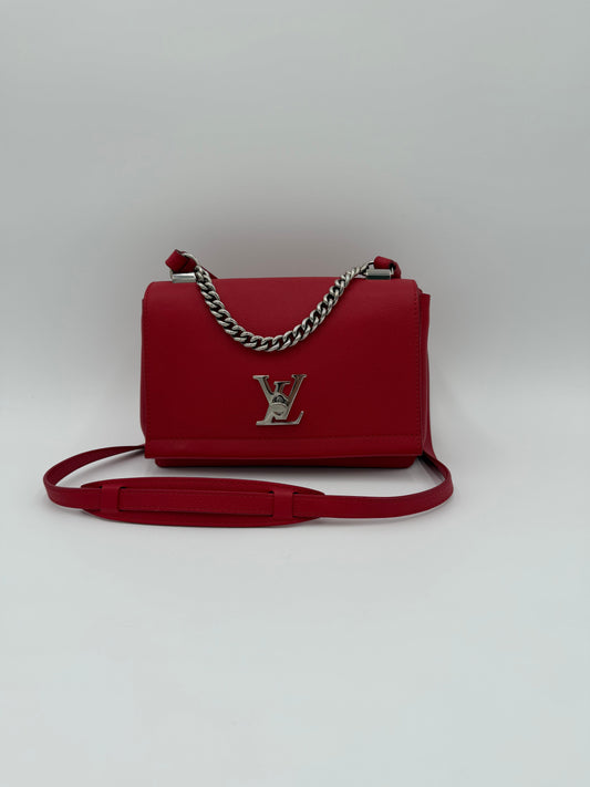 Crossbody Luxury Designer By Louis Vuitton In Red & Silver, Size:Small