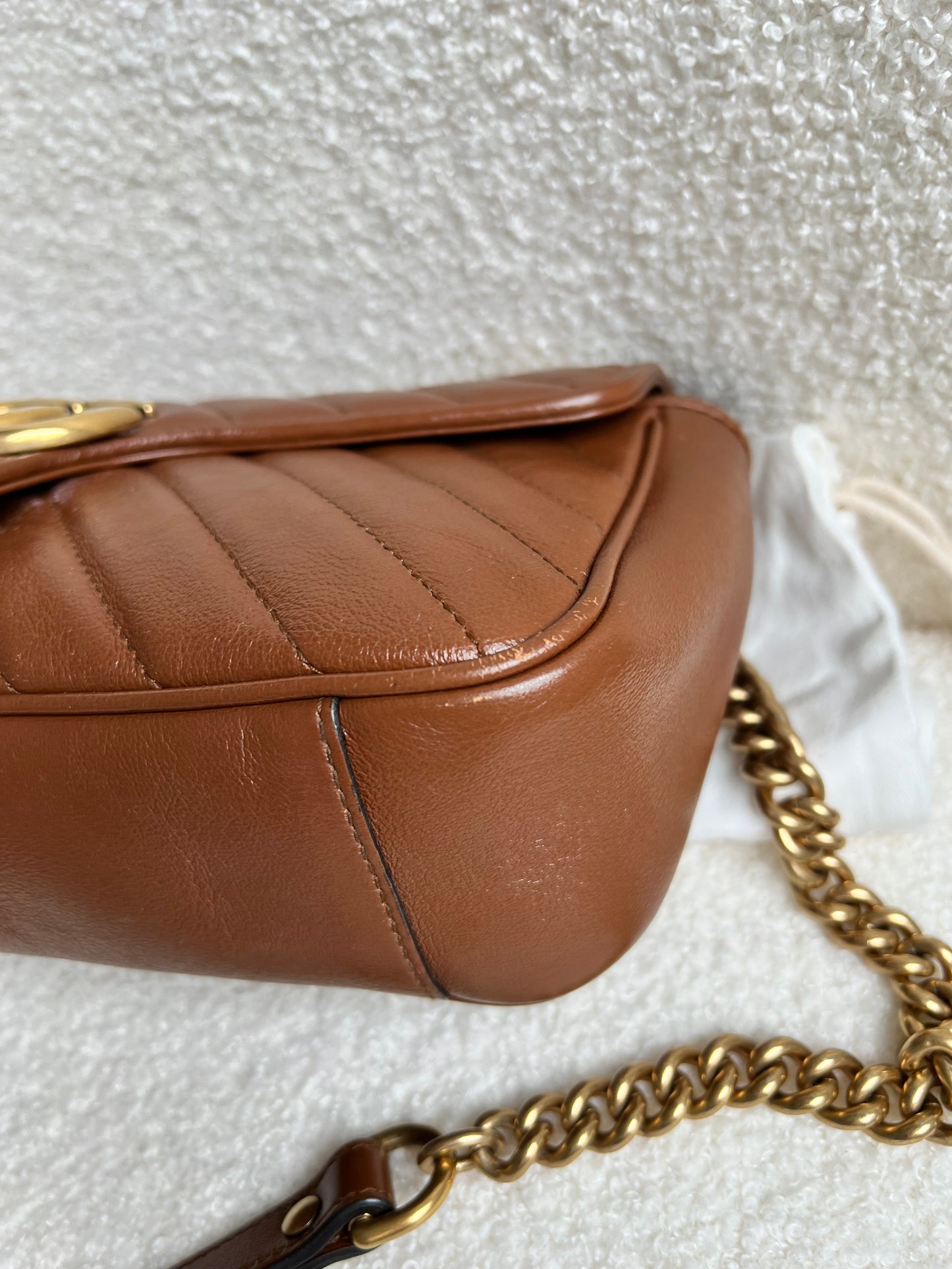 Gucci GG Brown Marmont Small Shoulder Bag