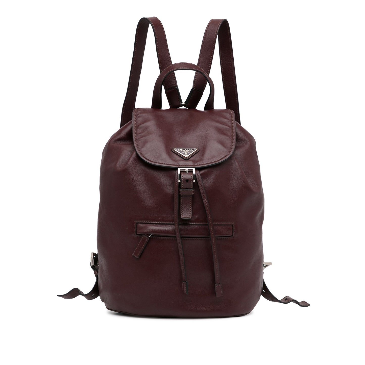 Prada Glace Backpack Wine Red Calfskin