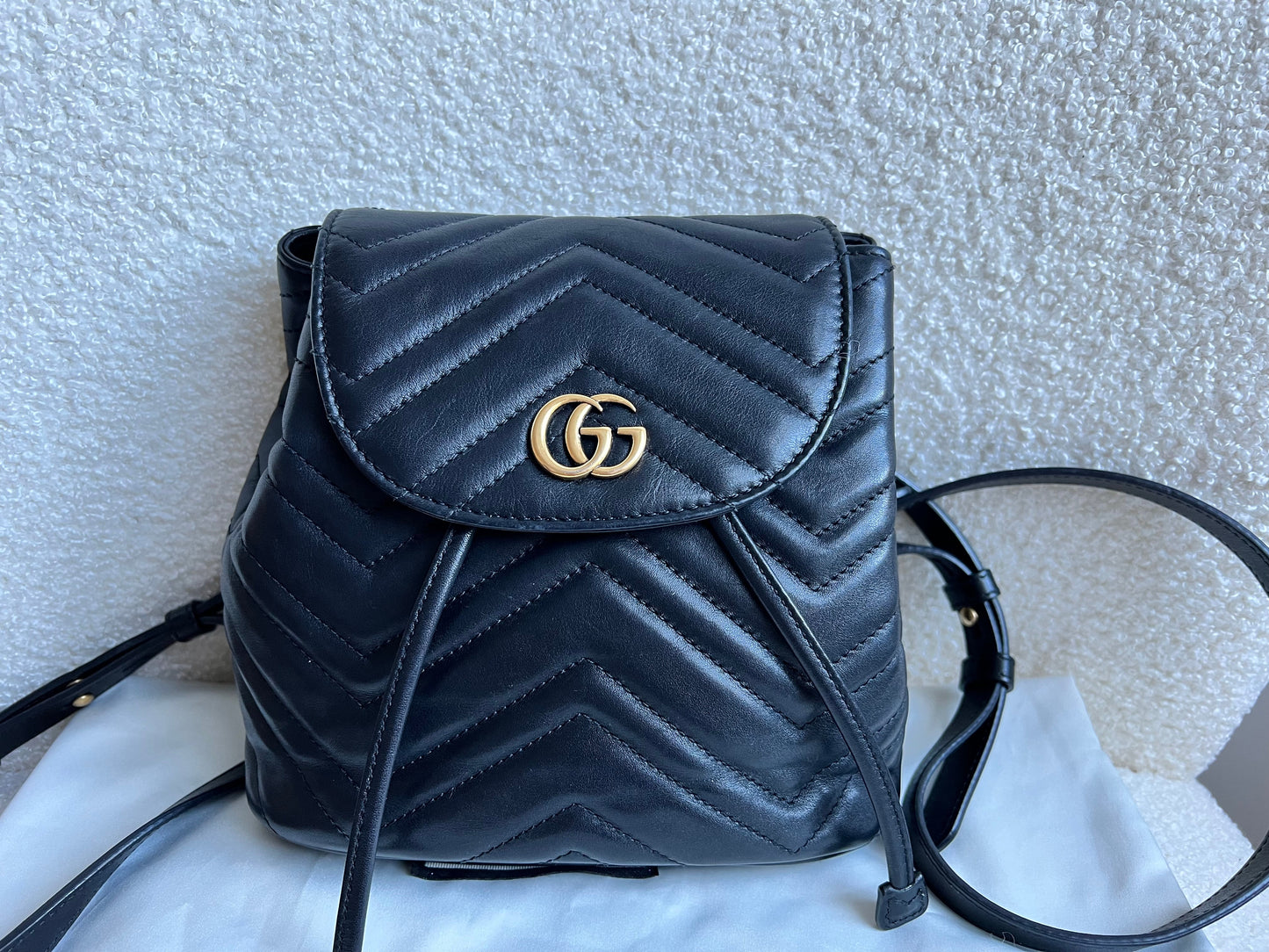 Gucci GG Black Mini Marmont Backpack