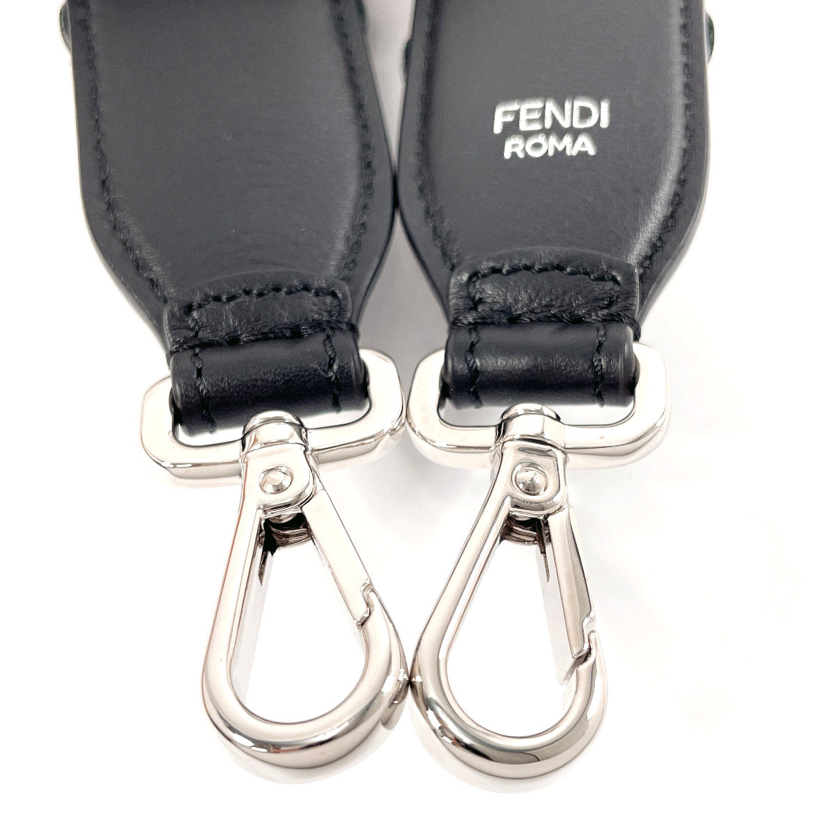 FENDI Shoulder strap leather black flour Strap you