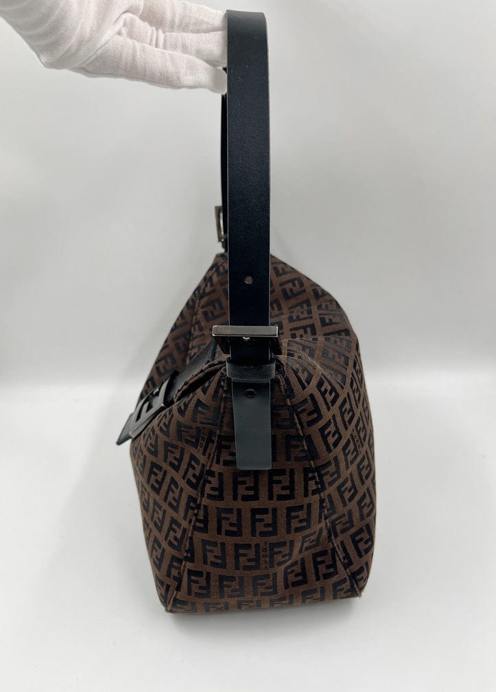 Vintage Fendi Mini Mamma Baguette in Brown Zucchino Canvas