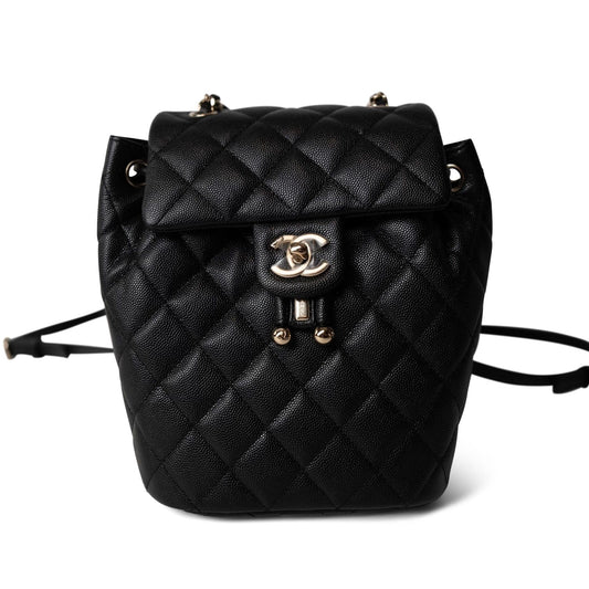 24S Black Caviar Quilted Urban Spirit Backpack LGHW