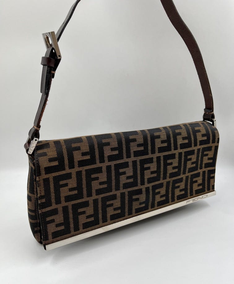 Vintage Fendi Shoulder Bag in Zucca Monogram Canvas