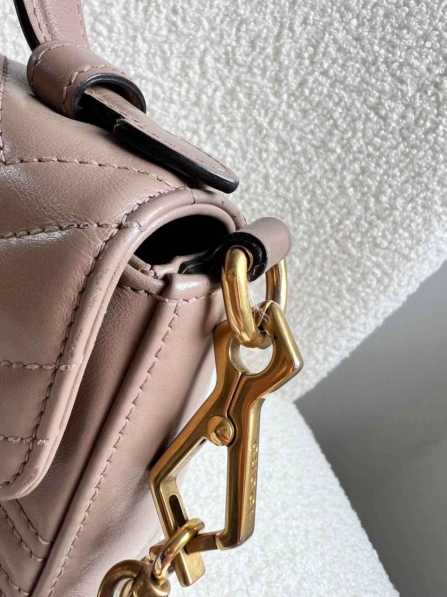 Gucci GG Dusty Pink Marmont Mini Top Handle Bag