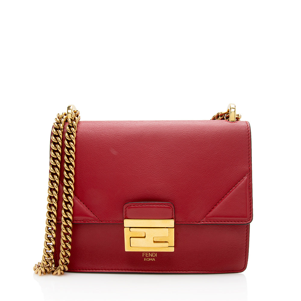 Fendi Leather Kan U Grace Small Crossbody Bag (SHF-12292)