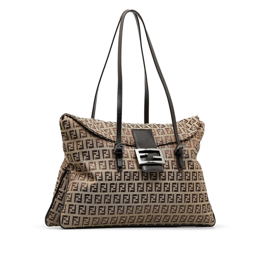 Fendi Zucchino Double Flap Shoulder Bag (SHG-bz3W6K)