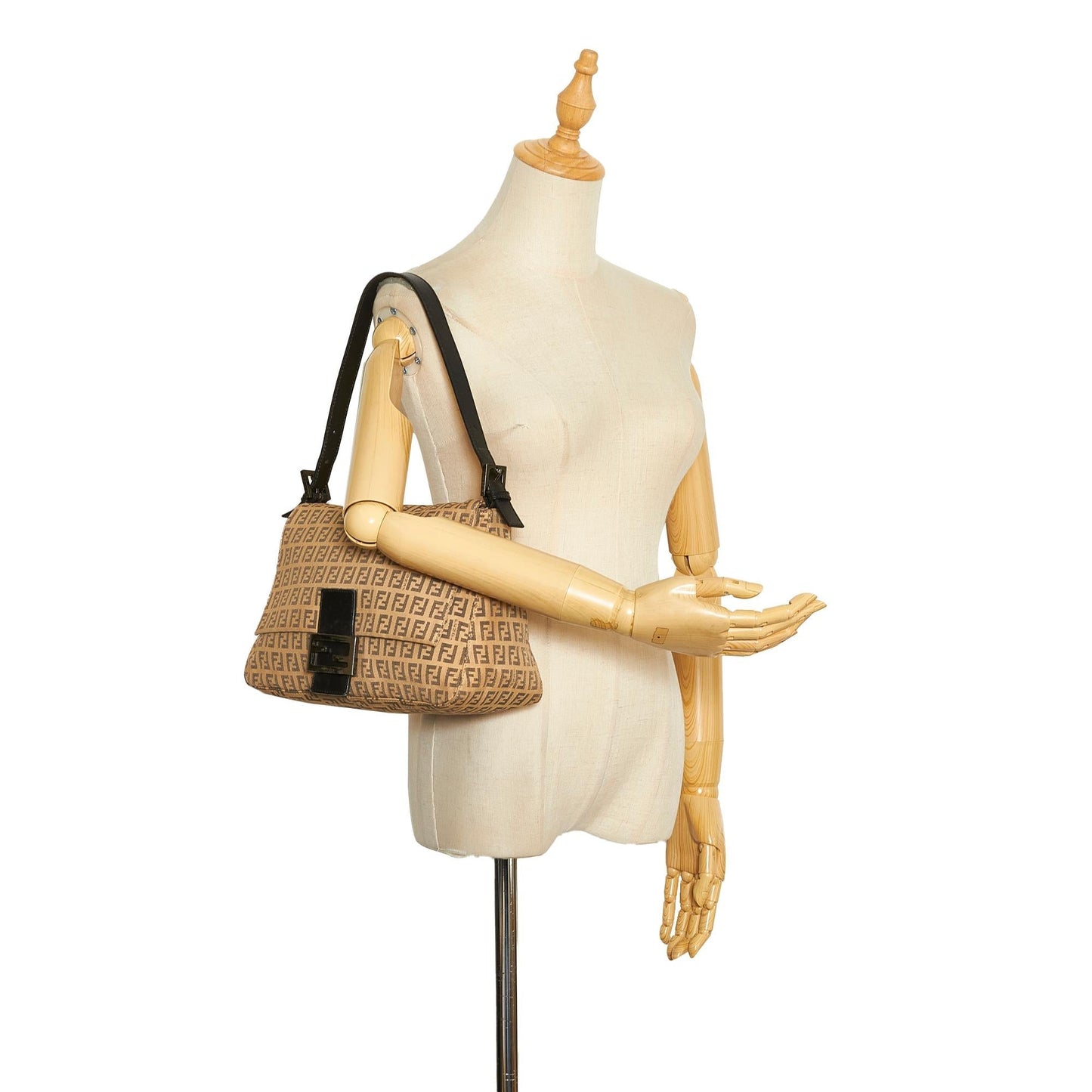 Fendi Zucchino Mamma Forever Canvas Shoulder Bag (SHG-nCROSm)