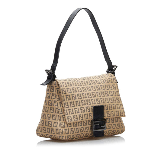 Fendi Zucchino Mamma Forever Canvas Shoulder Bag (SHG-nCROSm)