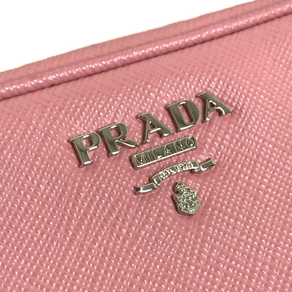 PRADA Shoulder Bag 1NF674 Safiano leather pink logo Shoulder pouch Women Used