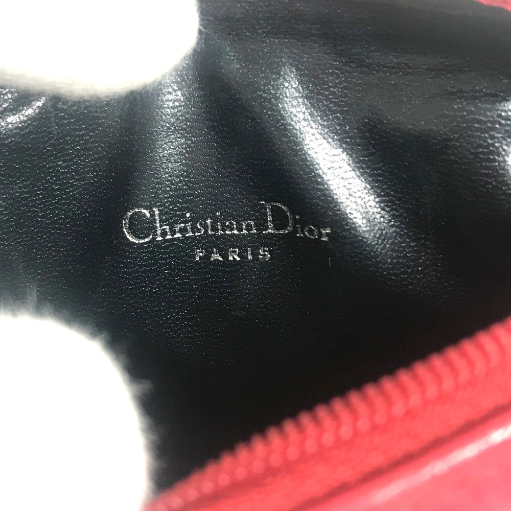 Christian Dior Shoulder Bag leather Red CDMetal Mini pochette Women Used