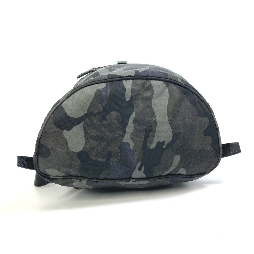 PRADA Backpack Nylon, Saffiano leather green Triangle logo camouflage camouflage saffiano mens Used