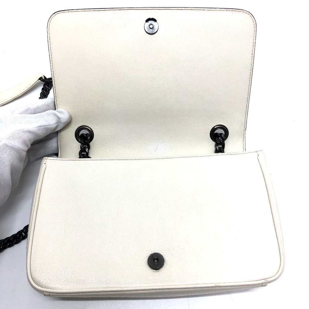 PRADA Shoulder Bag 1BD147 leather white logo studs ChainShoulder Women Used