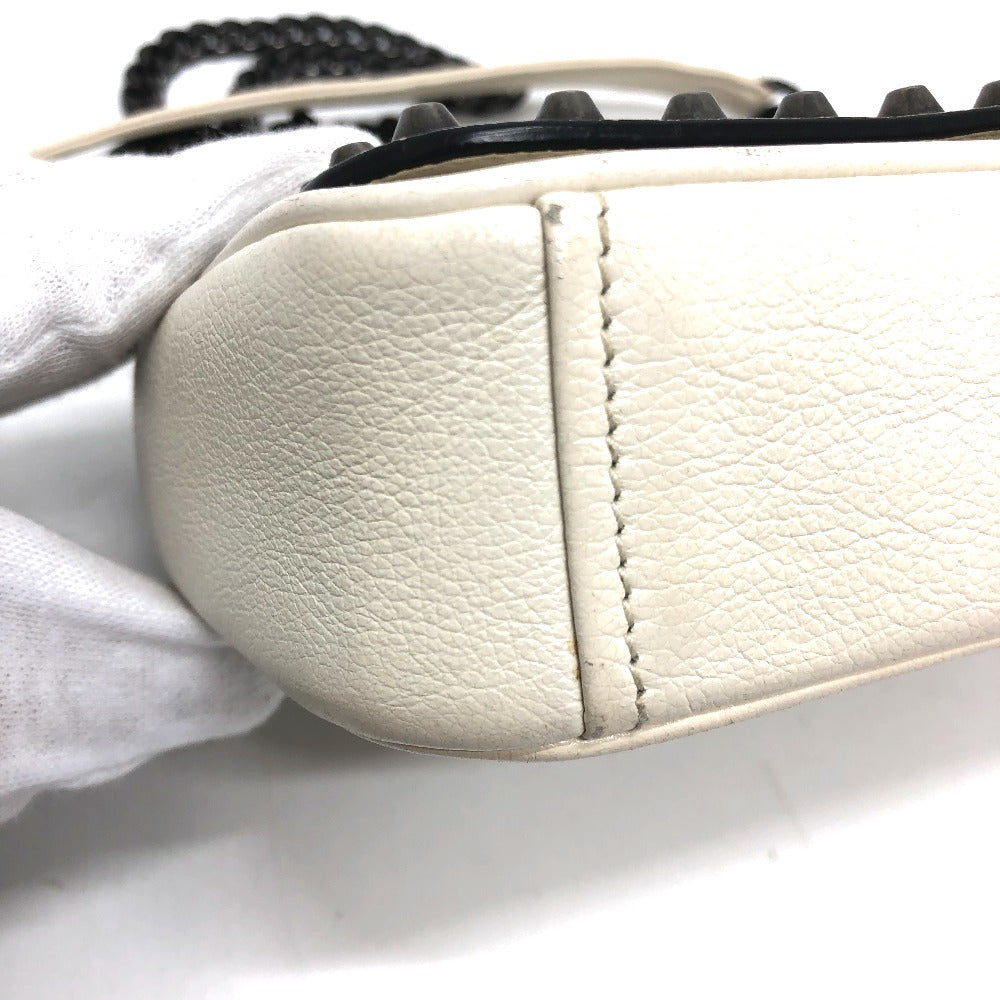 PRADA Shoulder Bag 1BD147 leather white logo studs ChainShoulder Women Used